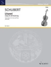 Litany for All Souls Day Franz Schubert Book [Softcover] Viola and Piano Schott - Image 1 of 3