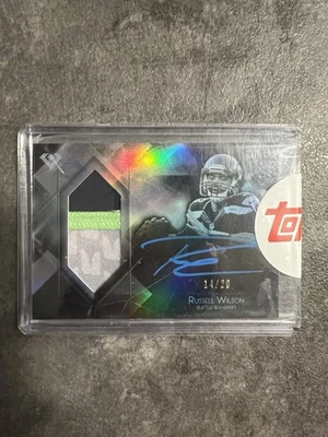 2015 Topps Diamond Football Russell Wilson Multi Color Patch On Card Auto /20 - Image 1 of 2