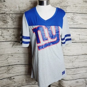 Junior's NEW YORK GIANTS NFL TEAM APPAREL BRAND DISTRESSED FOOTBALL T-SHIRT - Picture 1 of 10