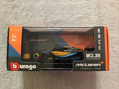 2022 Bburago LANDO NORRIS #4 McLaren Australian Gran Prix Indy F1 Diecast 1/43 - Image 1 of 4
