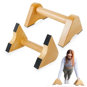 Wooden Push Up Bar Non-Slip Handstands for Floor Workout, Parallettes Calisth... - Picture 1 of 8
