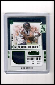 2021 Panini Contenders #RTS-NCO Nico Collins Rookie Ticket Swatches - Picture 1 of 2