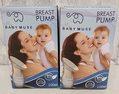 Set of 2 My Baby Muse Portable Travel On The Go Breast Pump BPA Free 100ml 4 oz - Image 1 of 4