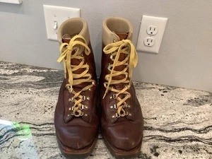 Vintage Montblanc Brown Leather Sherpa Lined Work Boots Hiking 12 D - Picture 1 of 23