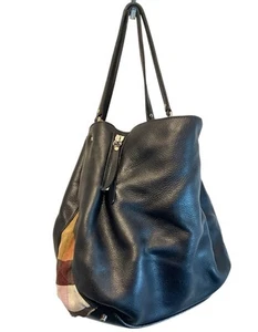 Burberry Maidstone Bolso de Mano Cuero Negro Nova Check Lona Cuadros Bolso de Hombro - Imagen 1 de 18