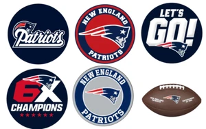 New England Patriots Edible Image Toppers. Edible Round Pre Cut Stickers. - Picture 1 of 1