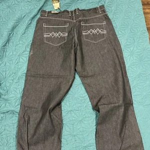 Mecca Apparel Baggy Jeans 42x34 bestickt Y2k Neu mit Etikett Skater Grunge Mallgoth - Bild 1 von 6