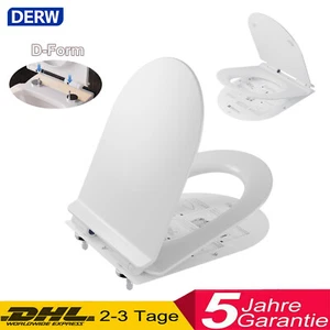 Toilettendeckel mit Absenkautomatik WC Sitz aus Duroplast D Form Solfclose Sitz - Bild 1 von 15