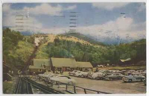 Postcard Cog Train Climbing Mt. Washington New Hampshire Classic Cars 1960's - Imagen 1 de 2