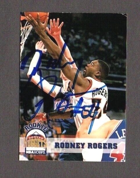 Rodney Rogers 1993-94 NBA Hoops authentic autographed card Nuggets - Image 1 of 1