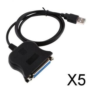 5X USB 2.0 To IEEE1284 25Pin DB25 Parallel Printer Adapter For PC Computer