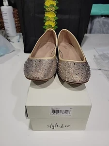 NEW IN BOX Gold Style & Co Angelynn Flats Sz 10 - Picture 1 of 9