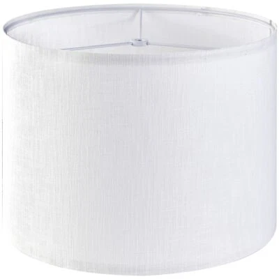 Pantalla de tambor texturizada blanca pantalla de lámpara mediana 13" superior x 13" inferior x 10" alta... Foto 1 de 4