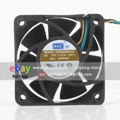 AVC DS06025B12U DC 12V 0.7A 8.4W 4pin 60*60*25mm PWM Server Inverter Cooling Fan - Image 1 of 4