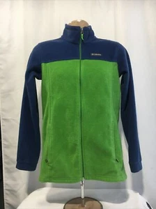 Columbia Jacket Youth Boys XL (18/20) Blue Green Full Zip Fleece Outdoor Sweater - Picture 1 of 7
