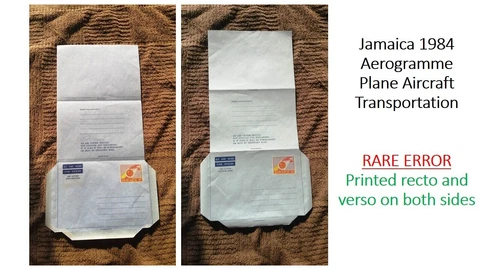 1984 Jamaica Postal History - Error Printed Both Sides - Plane Aircraft Aviation Cover