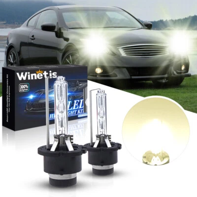 D2S HID 4300K Headlight Bulbs For Infiniti G35 2005-08 G37 2008-14 Coupe Sedan - Image 1 of 4