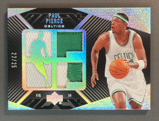 PAUL PIERCE 2007-08 UD BLACK QUAD JERSEY / PATCH 22/25