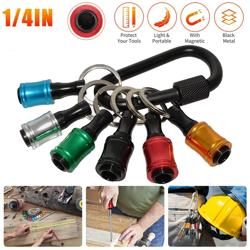 6-72pcs Bit Holder 1/4inch Drill Bit Holder Keychain for Impact Driver Pull Back - Image 1 of 4