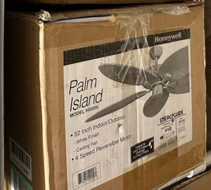 NEW 1-pc Honeywell Ceiling Fans Palm Island 50200 White Finish 52-inch 4-speed - Picture 1 of 1