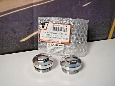 Tampas de enchimento sextavadas Harley XL 1000 cromadas tampa primária embreagem V-Twin 37-8989 B9 - Imagem 1 de 4