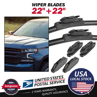 Par de limpiaparabrisas delanteros OEM de 22"+22" para todas las estaciones para Audi A6 1996-2000 Foto 1 de 4