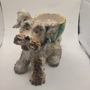 Pflanzgefäß Italienischer Hund mit Struktur mit grünem Topf auf der Rückseite. Vintage. Bezaubernd! - Bild 1 von 7