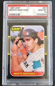 1987 Leaf Benito Santiago (Rated Rookie) (#31) PSA 10 RC 