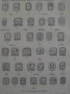 Signos de día de jeroglíficos mayas mesoamericanos 1915 - Imagen 1 de 2
