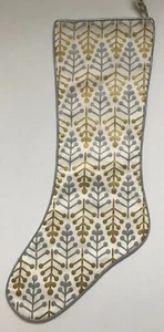 Crate & Barrel DOT TREES Weihnachtsstrumpf - Silber/Gold - NEU - Neu ohne Etikett - Bild 1 von 2