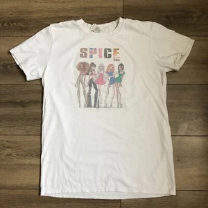 Vintage Spice Girls T-Shirt Women’s White 00s Pop Band Graphic Girl Power Style - Picture 1 of 10