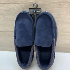 NEW Isotoner Iso Sport Mens Size 9.5-10.5 Slippers Navy Blue - Picture 1 of 7