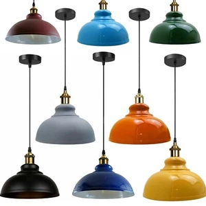 Luz colgante de techo de metal loft industrial retro de colección Reino Unido - Imagen 1 de 51