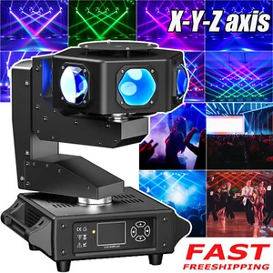 300W Moving Head Light 6LED w/ Display RGBW 360° Rotation DMX Sound DJ Lights US - Bild 1 von 11