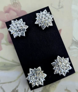 4 Crystal Silver Star Magnet Pins . Pageants, Equestrian, Clothing magnet pins - Picture 1 of 4