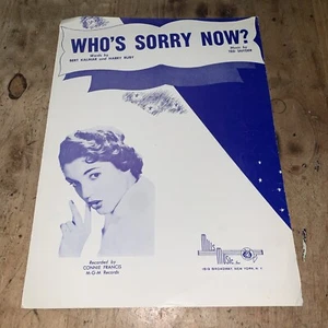 CONNIE FRANCIS 1951 PHOTO MUSIC SHEET WHO'S SORRY NOW? BERT KALMAR HARRY RUBY - Picture 1 of 6