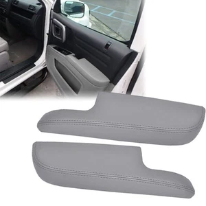 Fit 09-14 Honda Ridgeline Leather Front Door Panel Armrest Cover Skin Light Gray - Picture 1 of 10