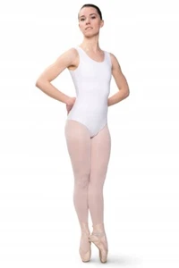 Body de baile de algodón sin mangas de jazz de ballet blanco de alta calidad para mujer - Imagen 1 de 6