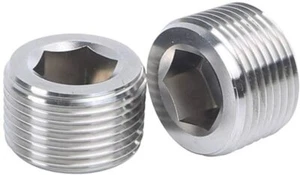 2 Pcs Stainless Steel Internal Hex Socket Pipe Plug 3/8" NPT Male Threaded - Picture 1 of 5