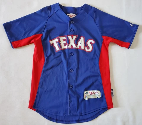 Majestic Texas Rangers MLB Jersey Blue Youth Size (See Photos For Measurements) Cover