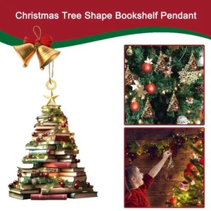 Book Lovers Bookshelf Pendant Ornament Christmas Book Store Tree Decor Gifts New - Picture 1 of 11