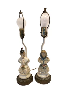 VINTAGE Cordey Porcelain Lamps Tested & Working - Set of 2 - Picture 1 of 18