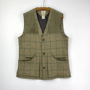 Beretta Tweed Waistcoat Mens 44 Green Windowpane Check Sporting Shooting Vest - Picture 1 of 15