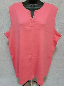 Basic Editions Womens Shirt Top Blouse Size 2X Pink - Picture 1 of 12