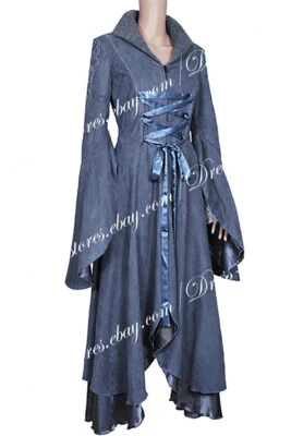 The Lord of the Rings Cosplay Arwen Costume Gray Trench Coat - Image 1 of 4