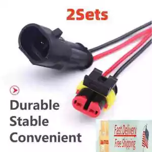 Buchse Stecker 2Wege 2Pin Kabel 18AWG Draht Stecker Versiegelt Stecker Wasserdicht 2 Sets - Bild 1 von 10
