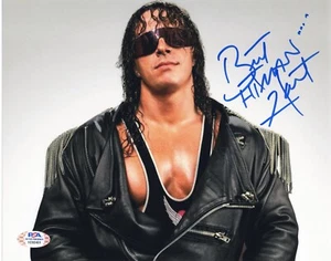 BRET HART WWE WCW HITMAN SIGNED AUTOGRAPH 8X10 PHOTO #12 W/ PSA/DNA COA - Picture 1 of 2