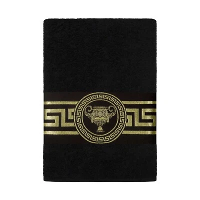 Handtücher Duschtücher Badetücher Saunatücher Baumwolle Frottee Schwarz Gold - Bild 1 von 2