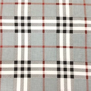 733. Tela 100 % algodón gris Check on. Precio por 1/2 metro - Imagen 1 de 6