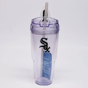 WHITE SOX Double Wall Insulated Cup With Straw - 9 INCHES Tall QUENCH BRAND NEW - Picture 1 of 7